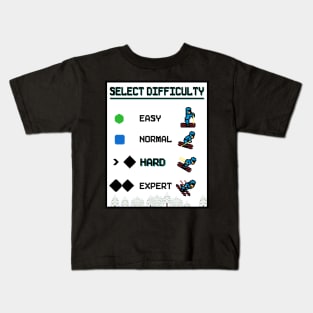 Ski Pixel Art - Select Difficulty Piste Ratings Kids T-Shirt